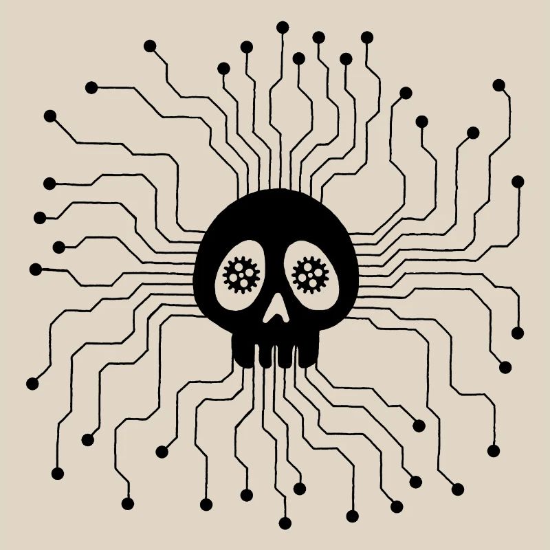 Microprocessor Skull (Black)