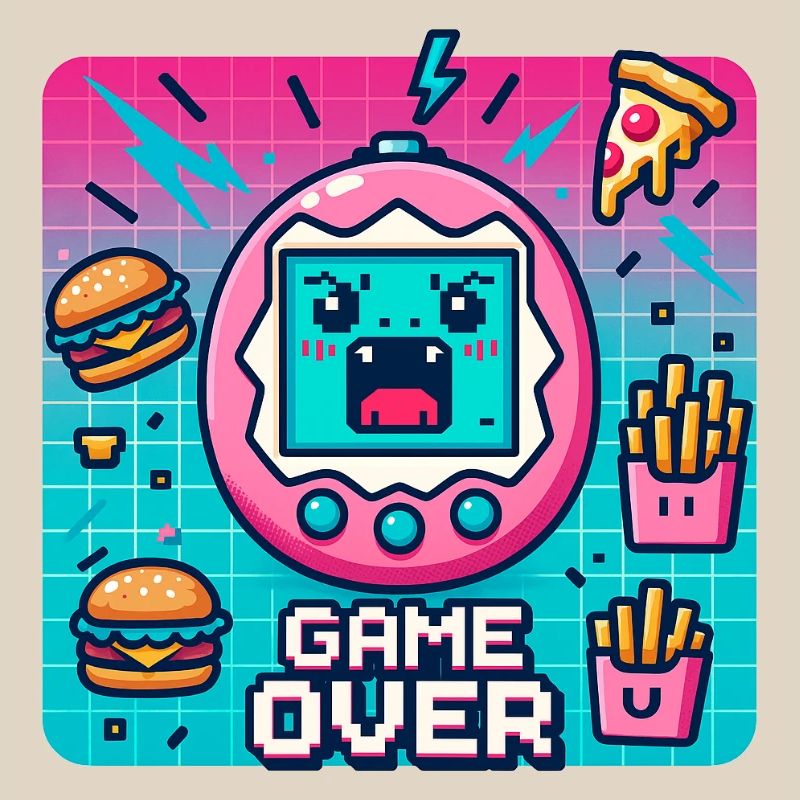 Pixel console, retro and snacks