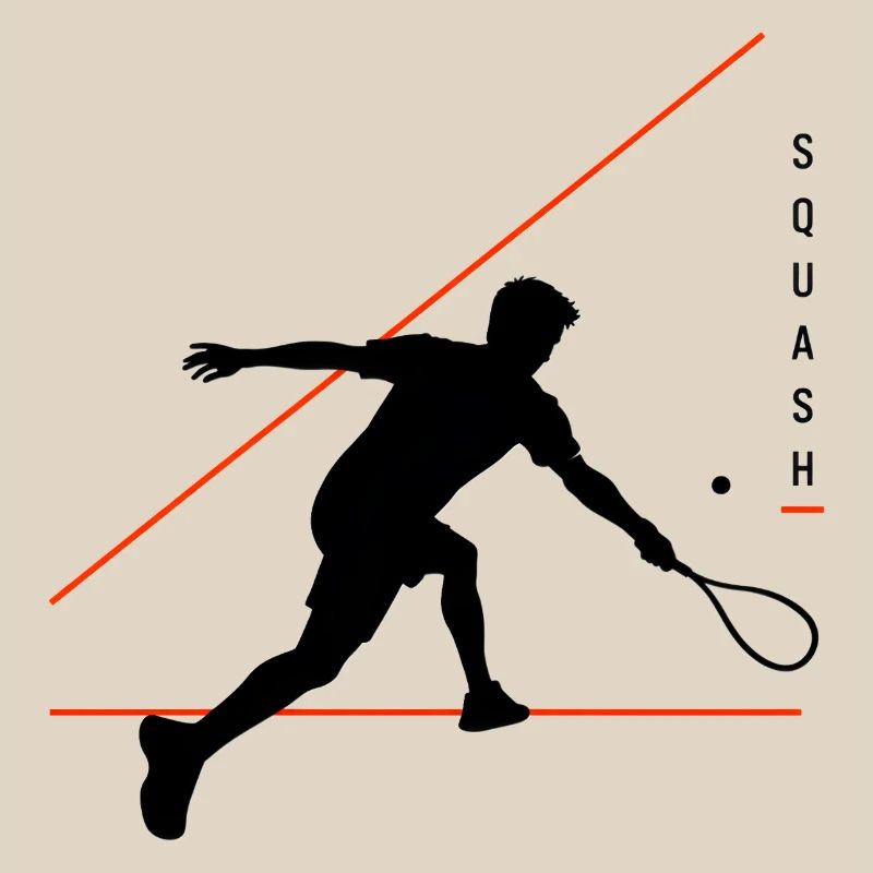 Squash silhouette with neon lines