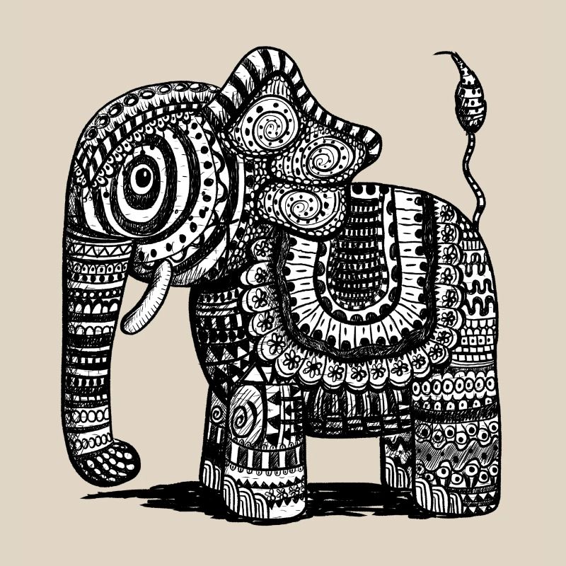 Power Elephant With Pattern I India I Gift Ethno