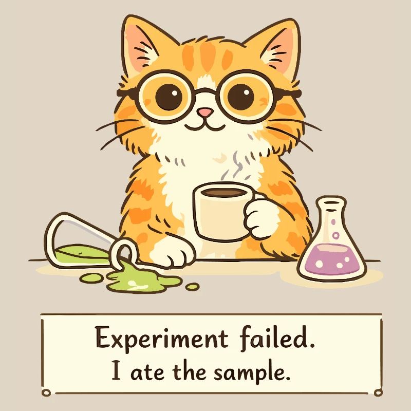 Scientist Cat. Experiment Failed. I Ate the Sample