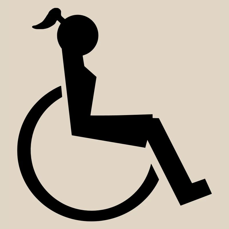 Logo der Dame oder des Mädchens im Rollstuhl. Bild*
