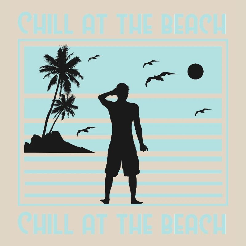 Conception de silhouette de plage décontractée