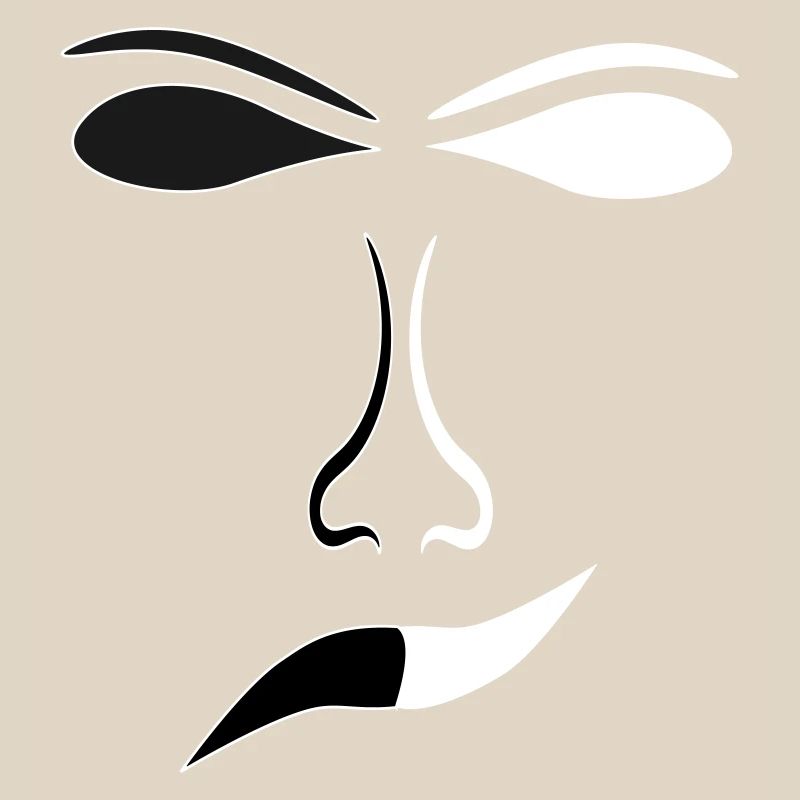 Abstract Face Lines Contrast Mask