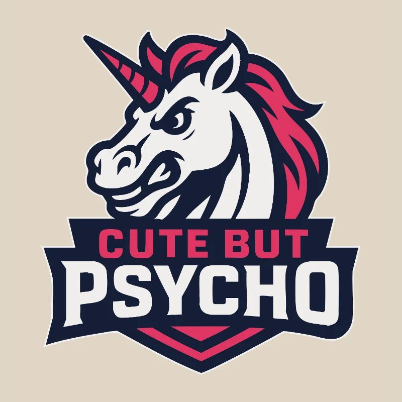 Licorne espiègle avec une phrase
