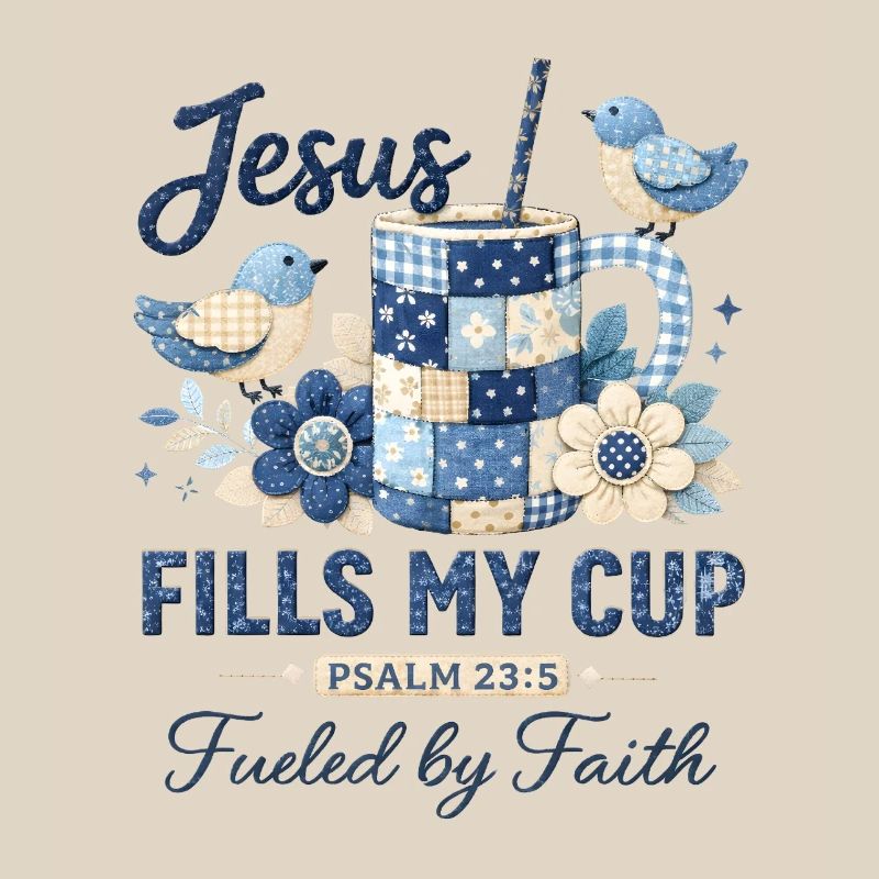 Jésus remplit ma coupe Patchwork Foi Dieu