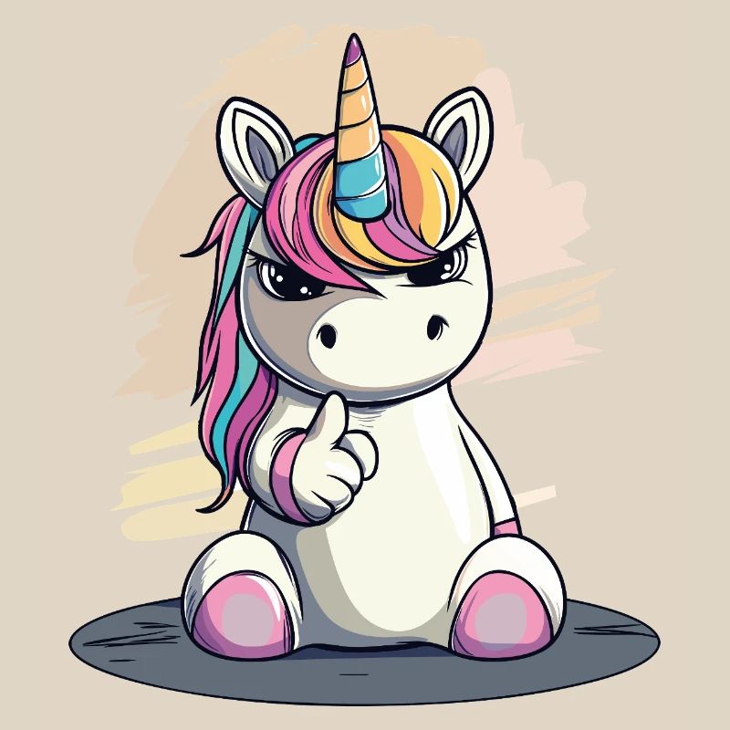 Freches Einhorn mit Zeigefinger – Cute & Cool