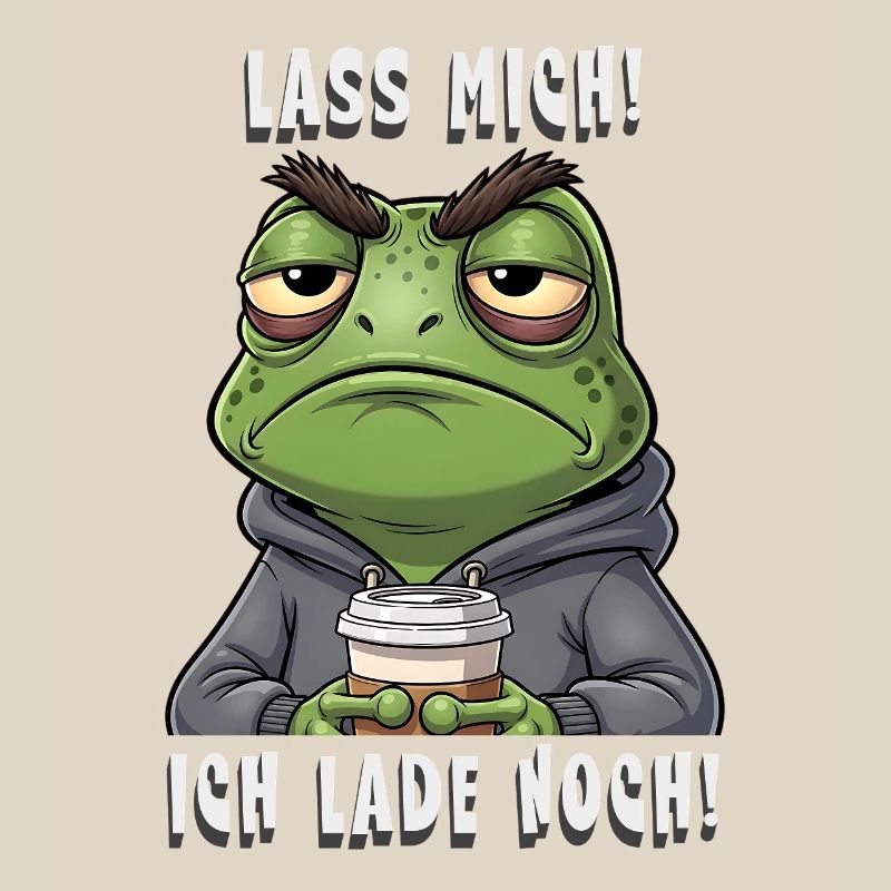 Grumpy Frosch Kaffee Spruch lass mich ich lade
