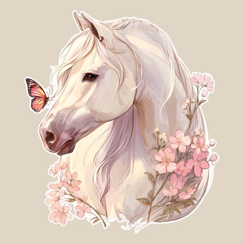Cheval avec papillon