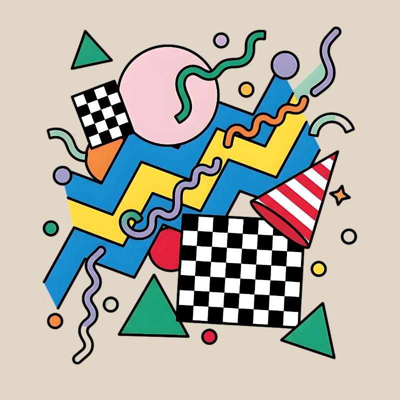 Geometric Neon Punk Pattern