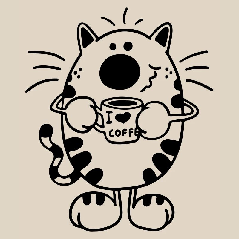 Chat avec café