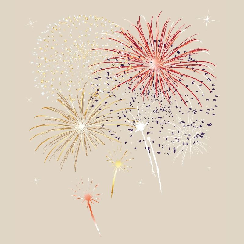 Silvester. Beautiful firework with stars.