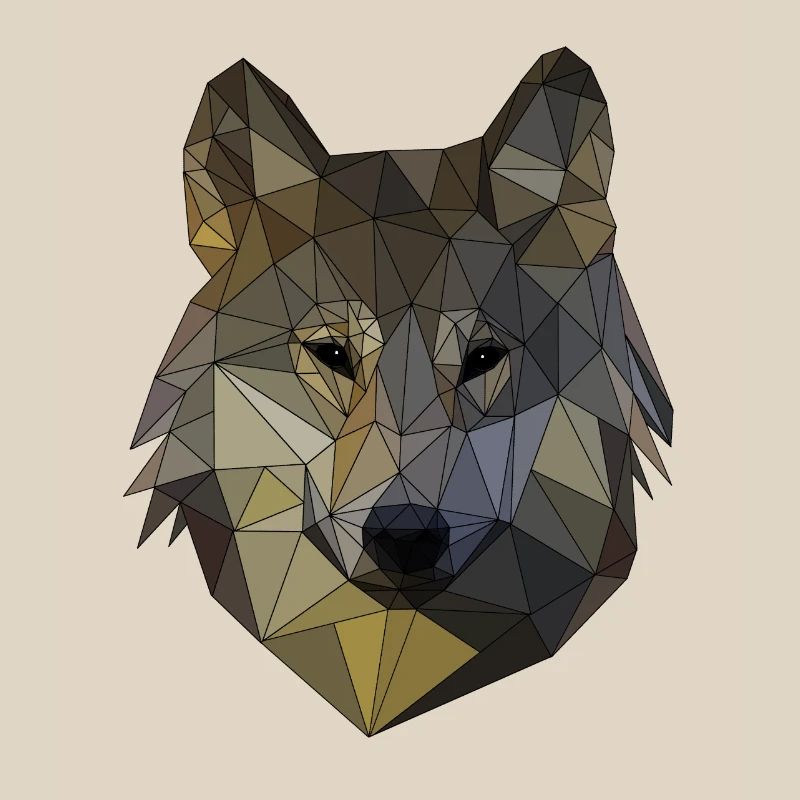 Polygon Wolf Triangular Mosaic Shapes Polyart