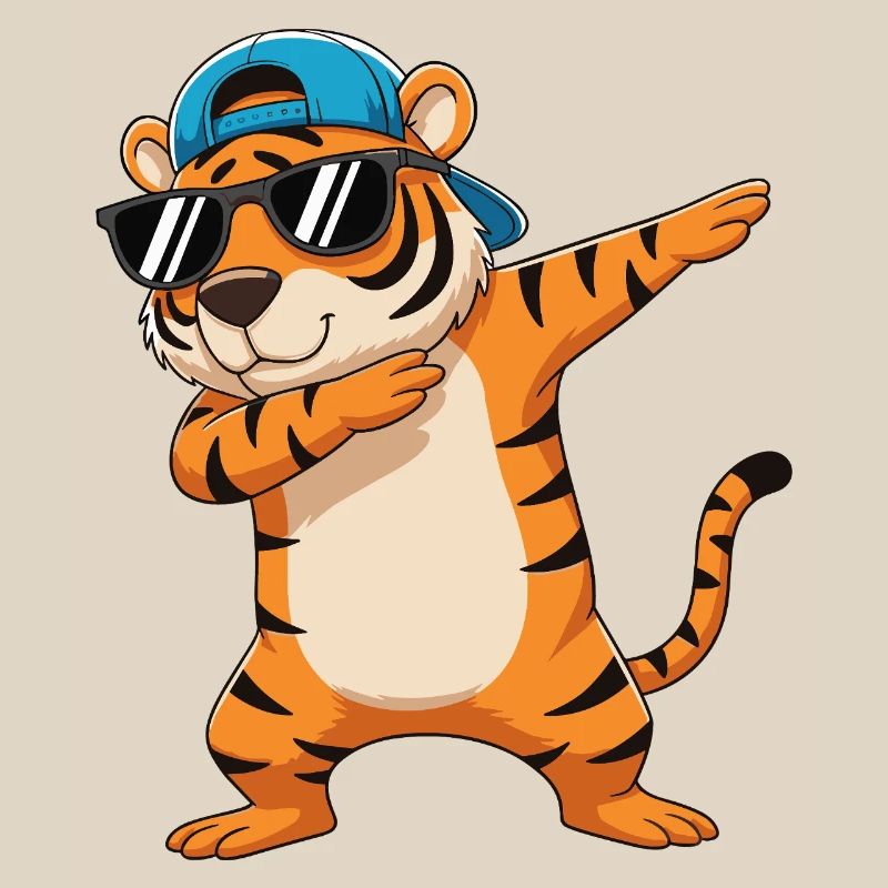 Dessin animé de lunettes de soleil Tigre à Dapping Cool