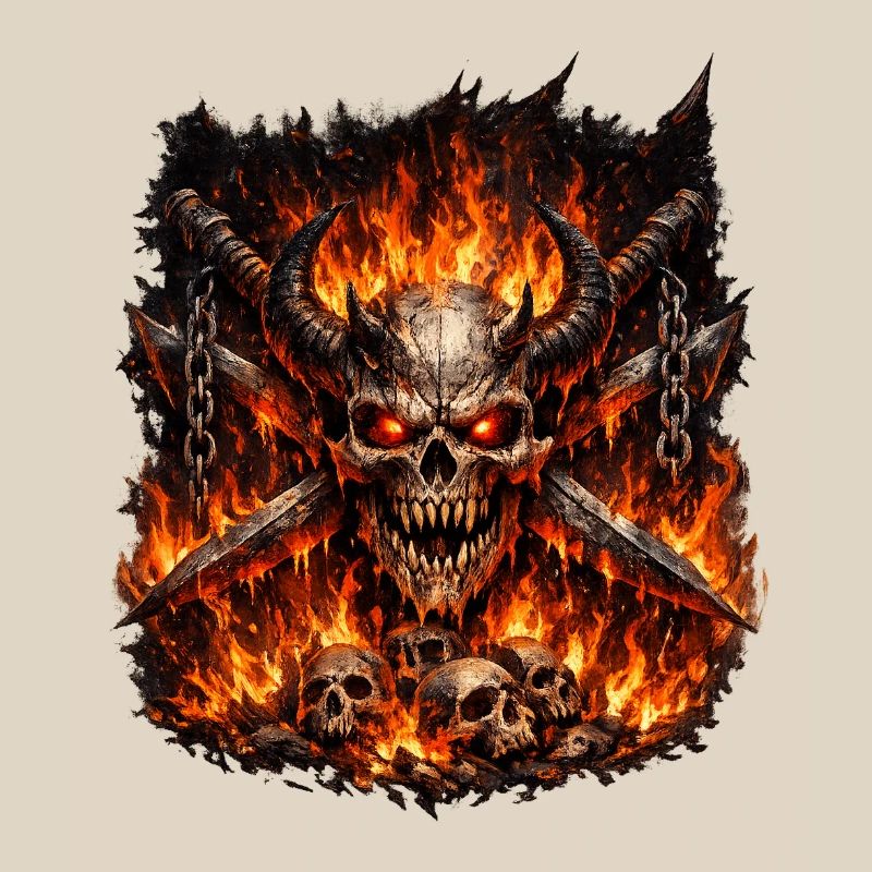 Couronne de Crâne de Feu de l’Enfer