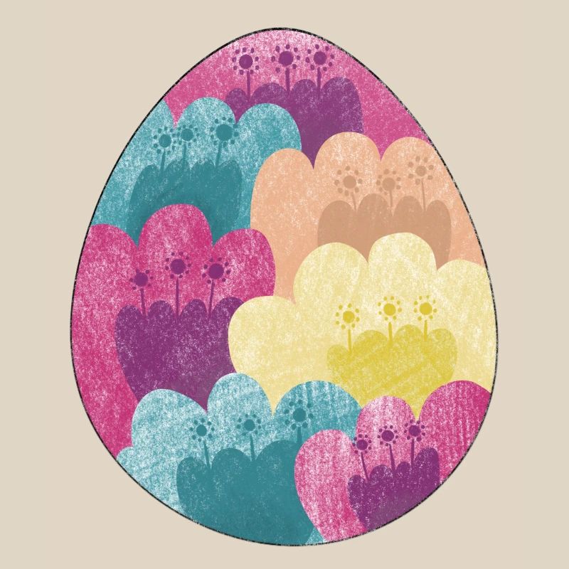 Colorful Easter egg with flower pattern