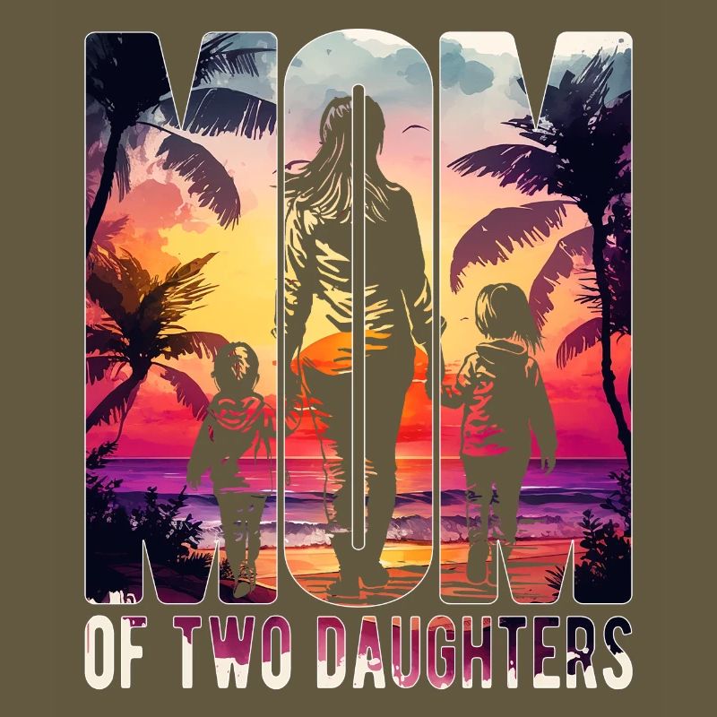 Mutter mit zwei Töchtern Muttertag Strand Mama