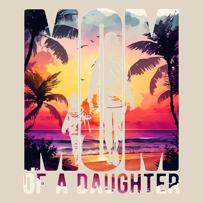 Mutter mit einer Tochter Muttertag Strand Mama