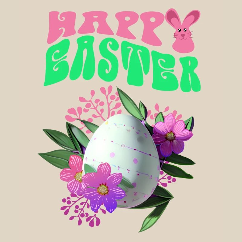 Happy Easter Easter Egg Floral Art