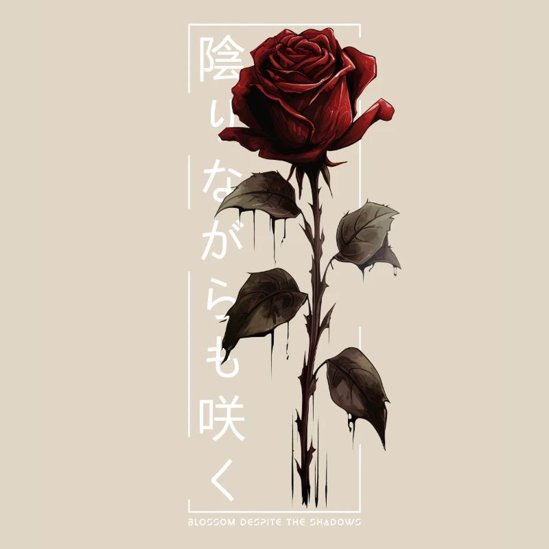 Blossom Despite The Shadow Rose Script japonais