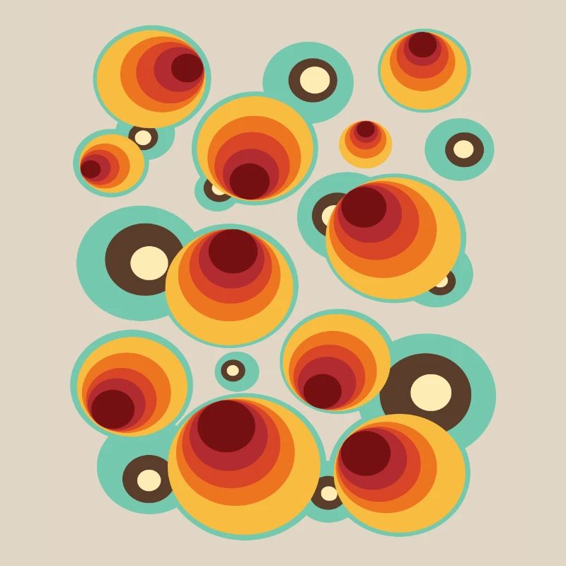 50s 60s Retro Pattern Circle Style Pattern