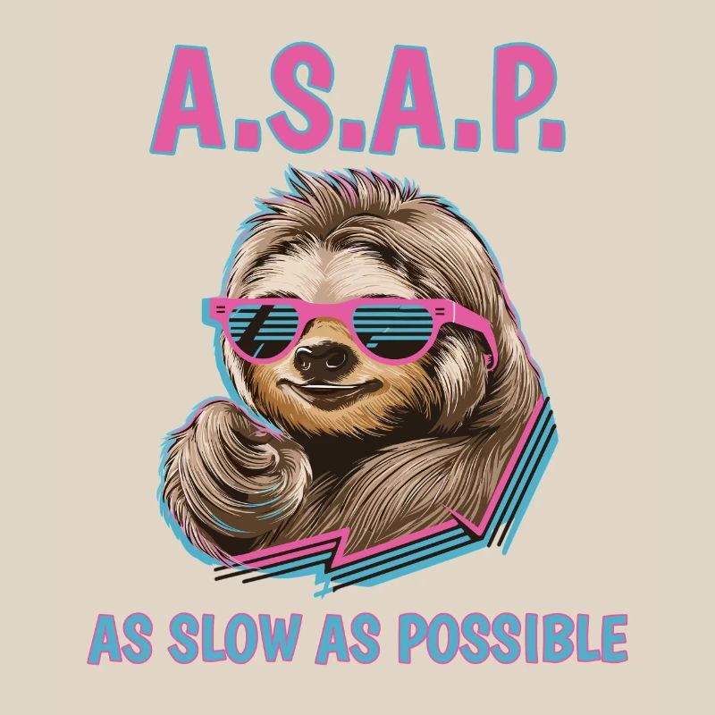 Chill Sloth A.S.A.P. As Slow As Possible Funny