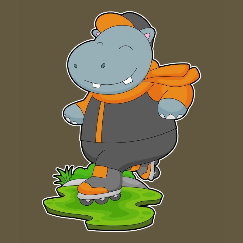 Hippopotamus Inline skating roller skates