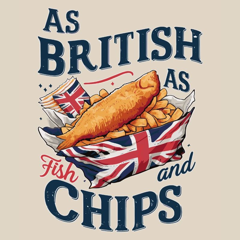 British Pride Fish and Chips Union Jack Design