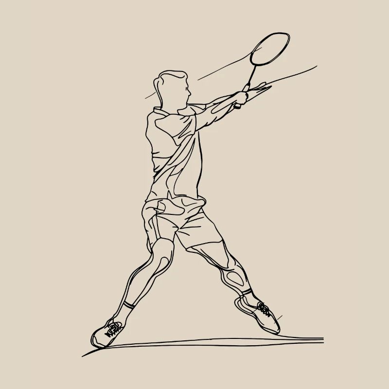 Badminton Player Drawing