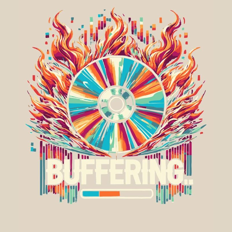 Buffering - Flamingo CD Retro Nostalgic Design