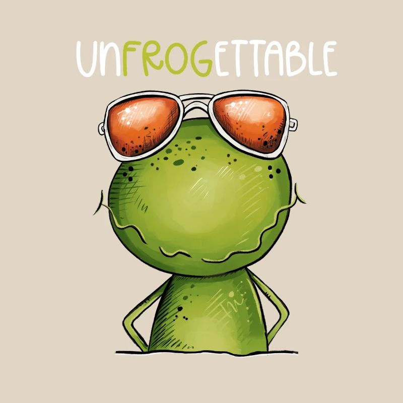 Cool frog with glasses and pun statement