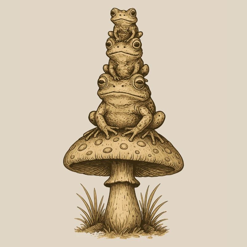 Frog Totem on Mushroom Stack