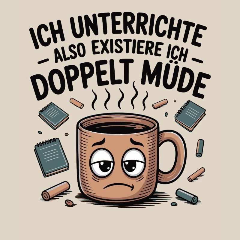 Conception de tasse à café d’enseignant fatigué