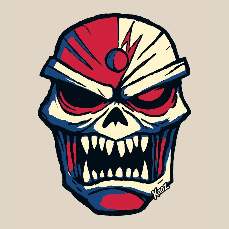 Dark skull in comic style