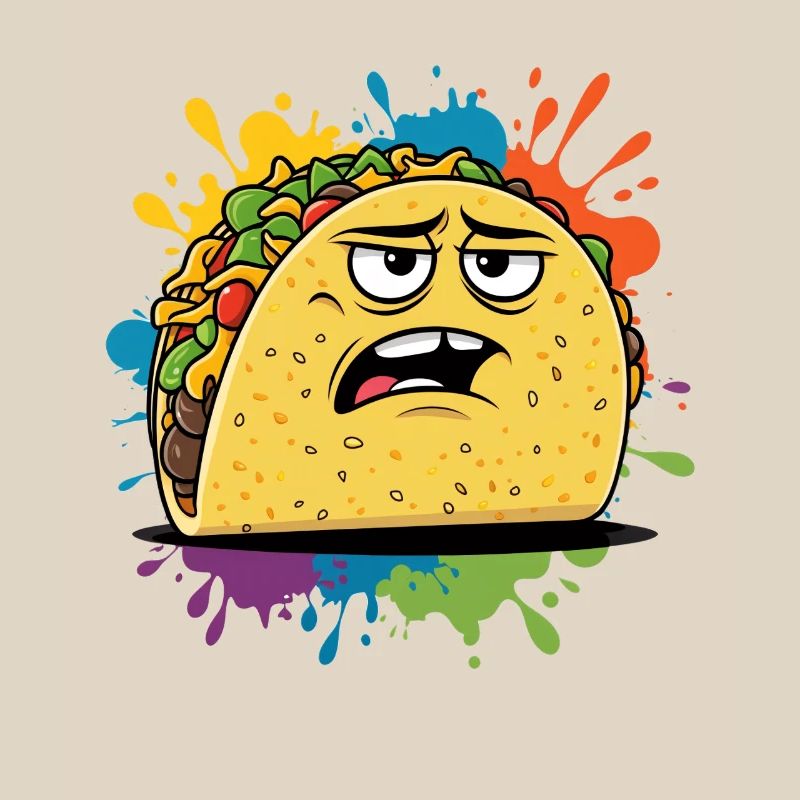 Graphique de taco élégant avec expression