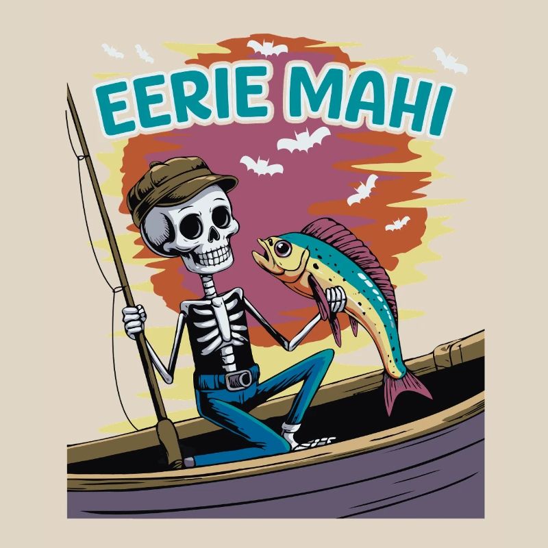 Creative skeleton angler dolphinfish Mahimahi