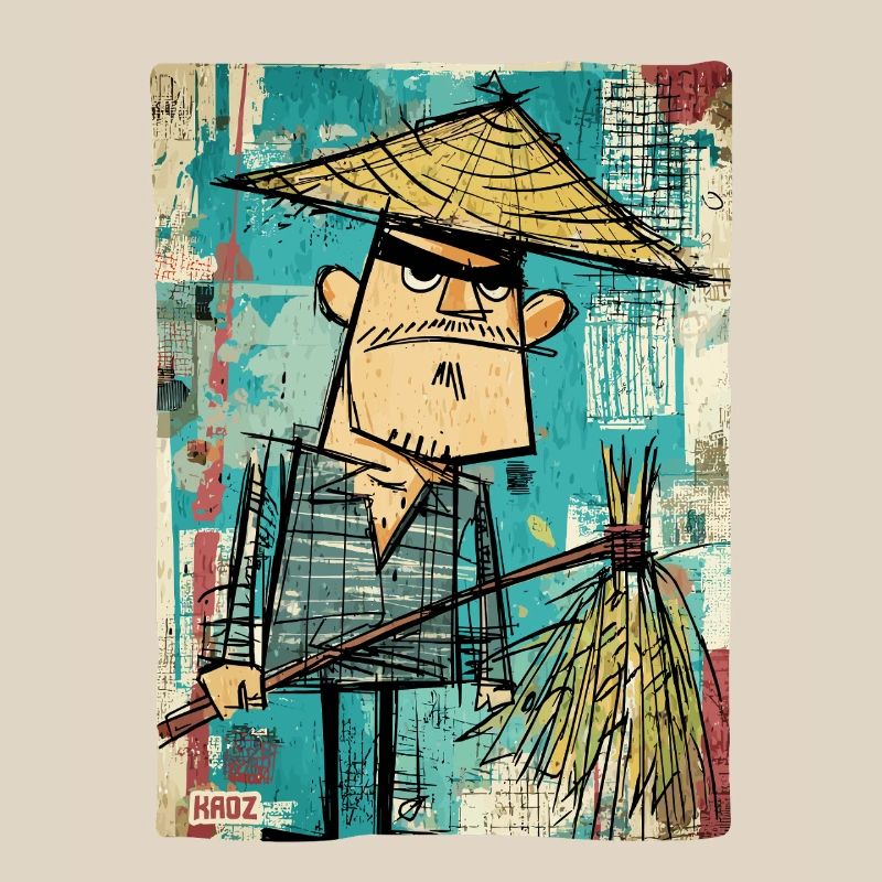 Graffiti Samurai mit Besen