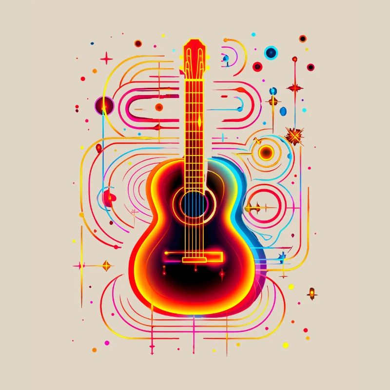 Neon Guitar with Psychedelic Effect