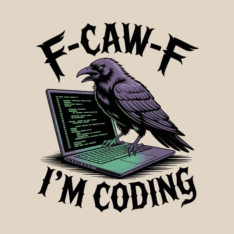 RabenCoder: Code Raven am Laptop