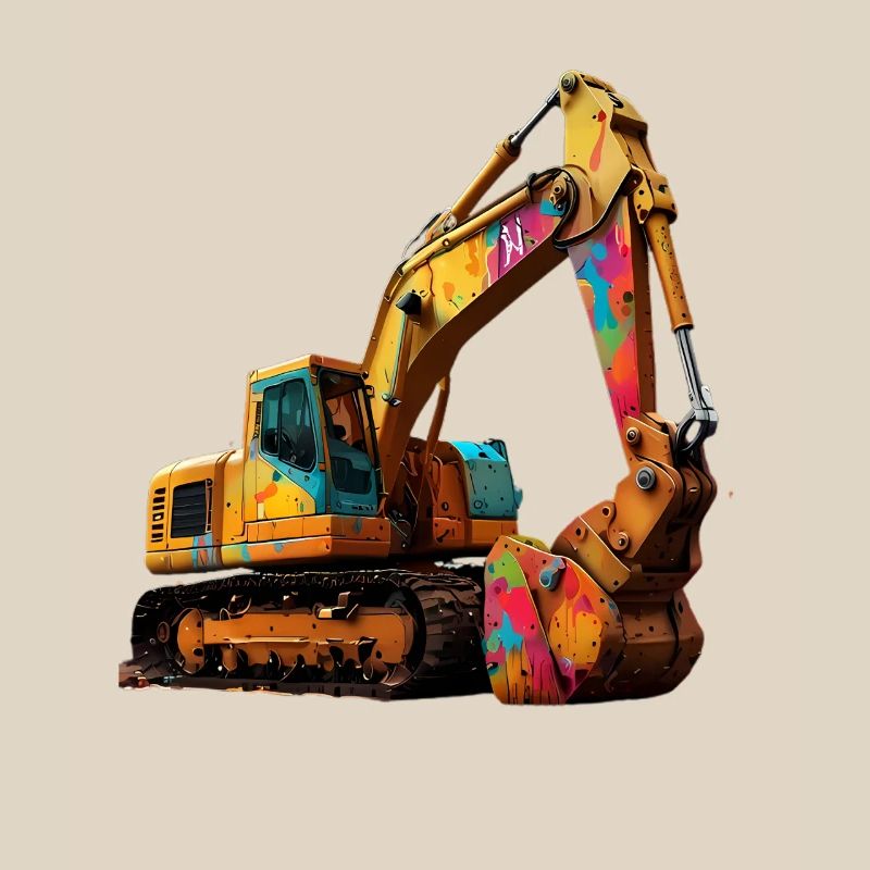 Farbexplosiver Bagger