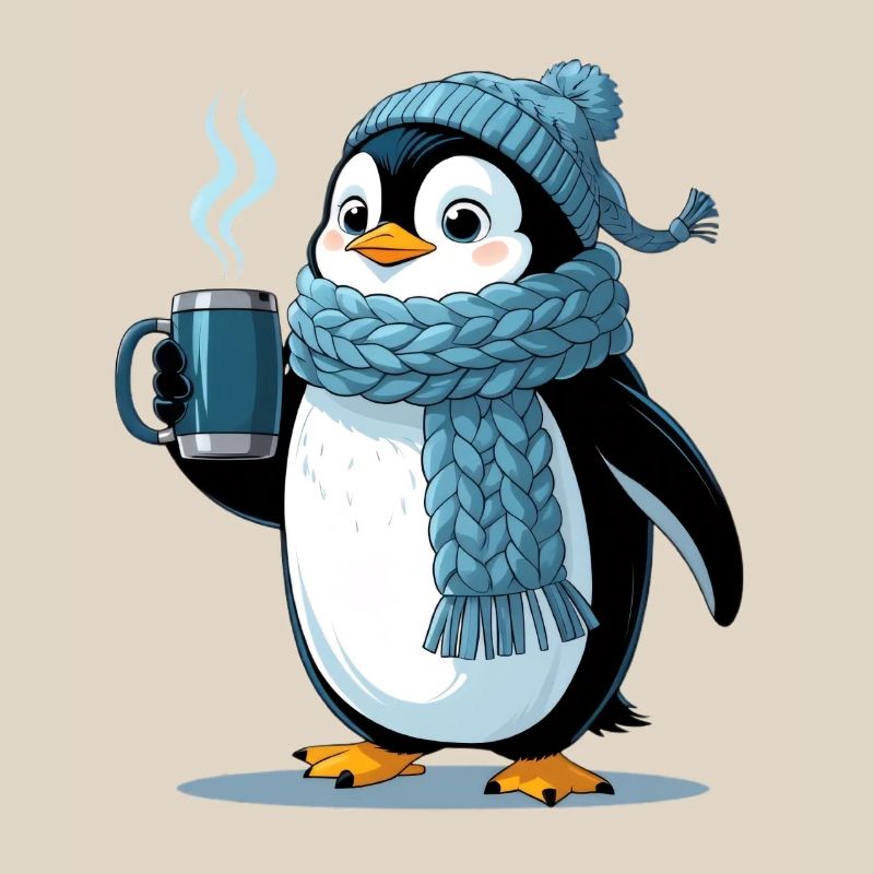 Cuddly penguin with blue cap
