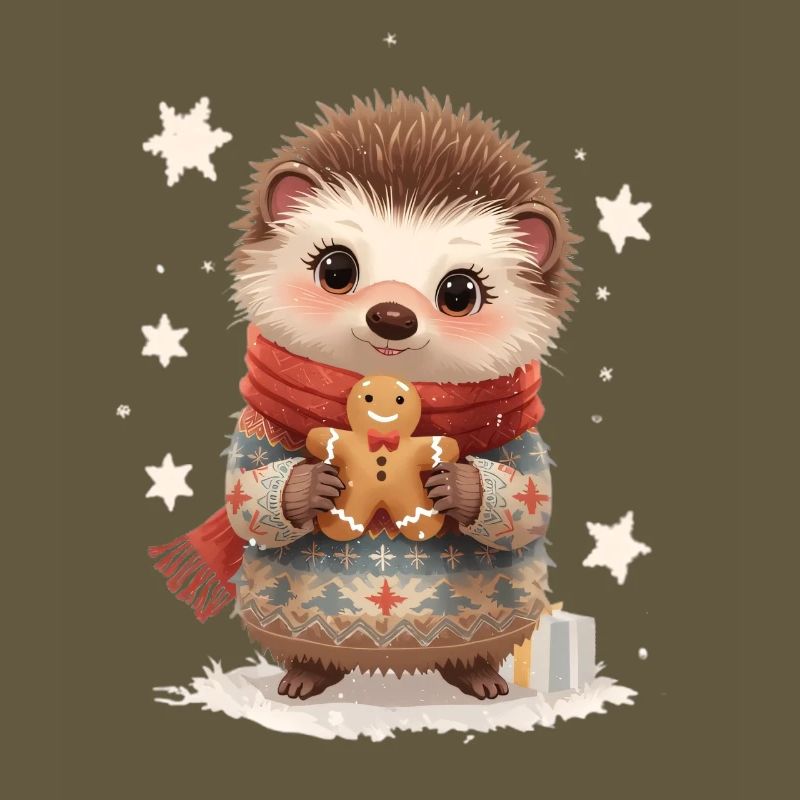 Cuddly hedgehog with gingerbread