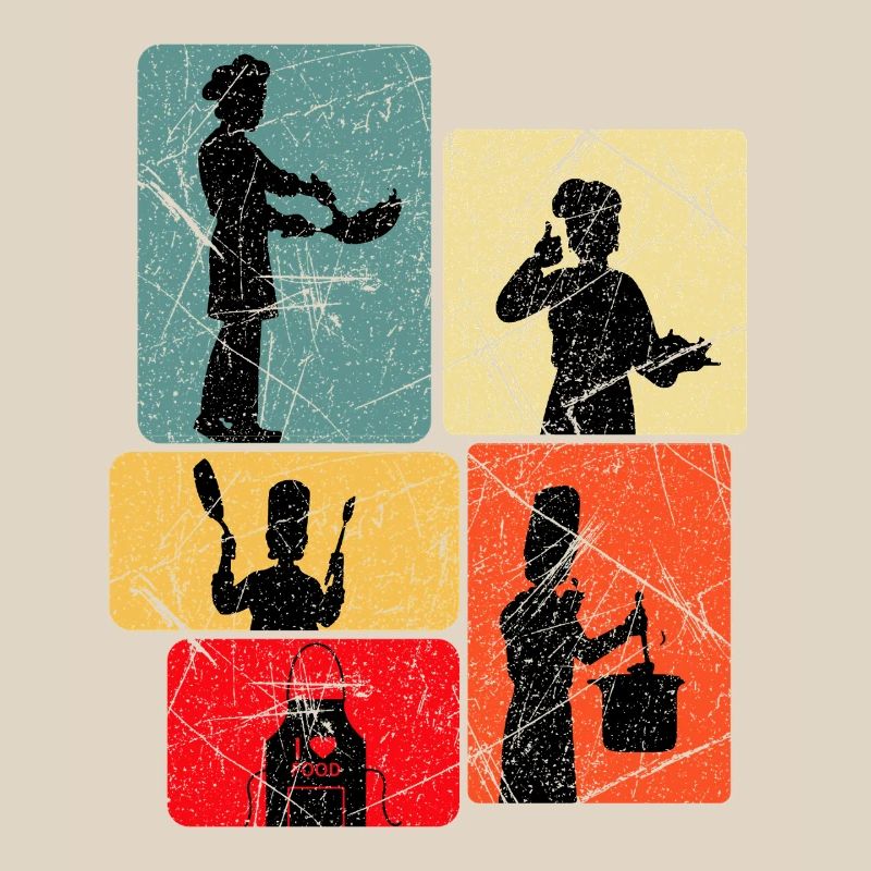 Kitchen Heroes Silhouettes Pattern
