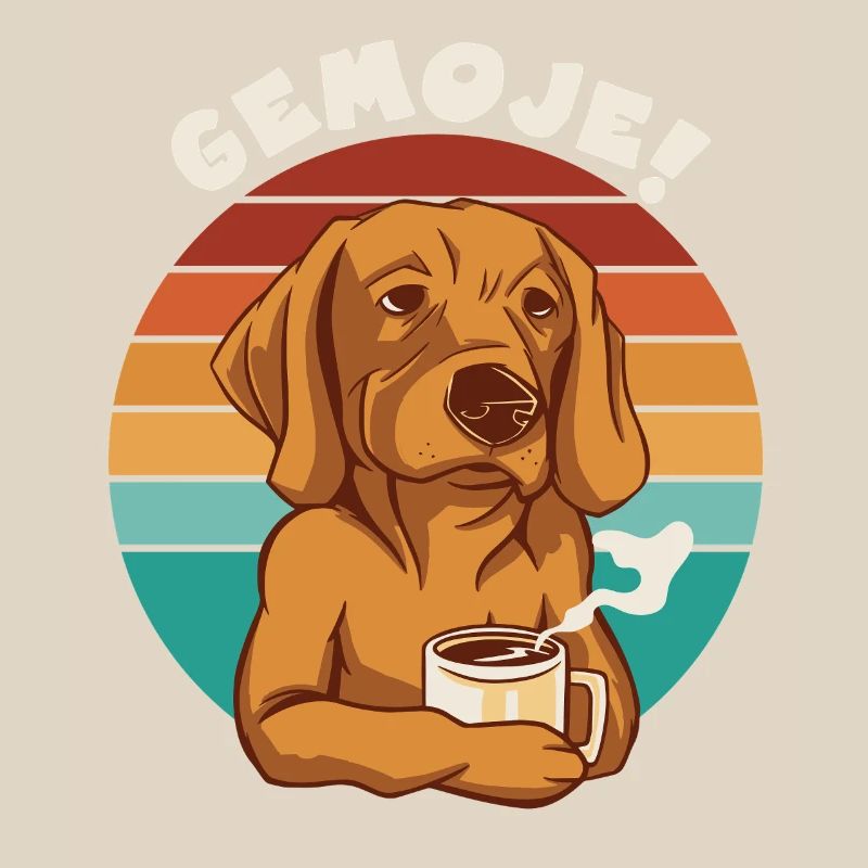 GEMOJE Hessischer Spruch Hund Kaffee Gassi