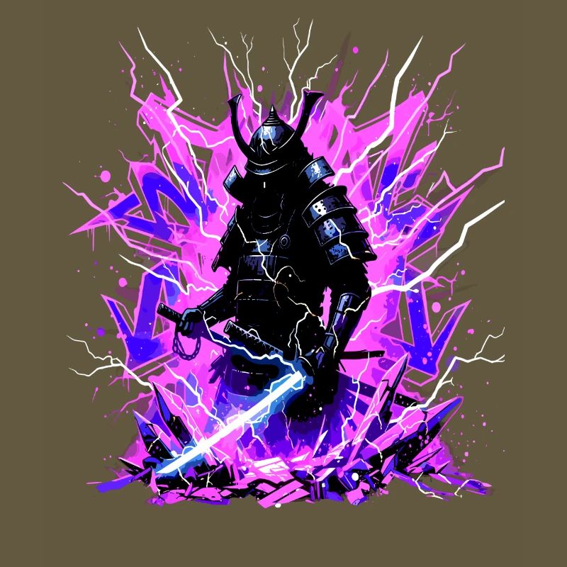 Cyber Samurai – Synthwave Katana Geist