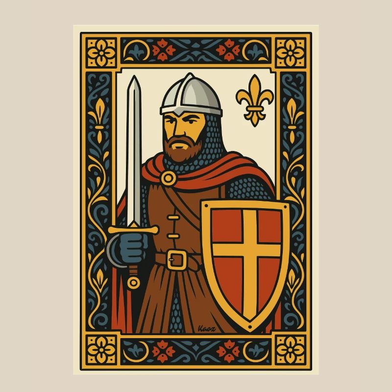 Mittelalterliches Ritterplättchen-Emblem