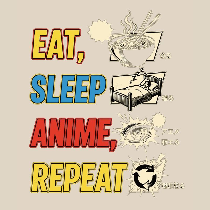MANGER DORMIR ANIME RÉPÉTER