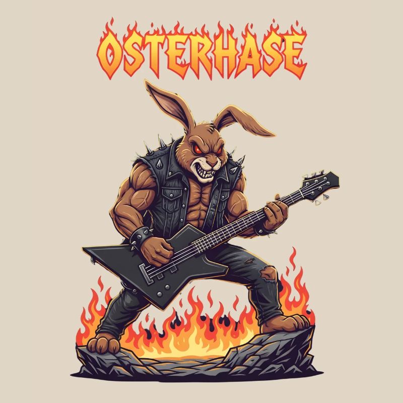 Heavy Metal Easter Bunny Rocker Easter Hardcore Bunny
