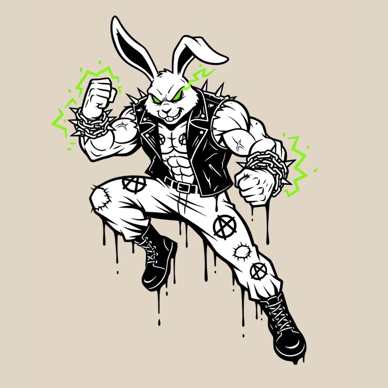 Heavy Metal Easter Bunny Rocker Easter Hardcore Bunny