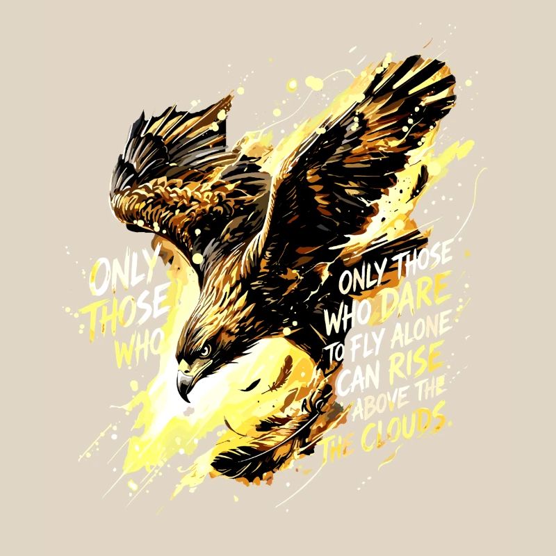 Fly Alone Eagle Quote Art